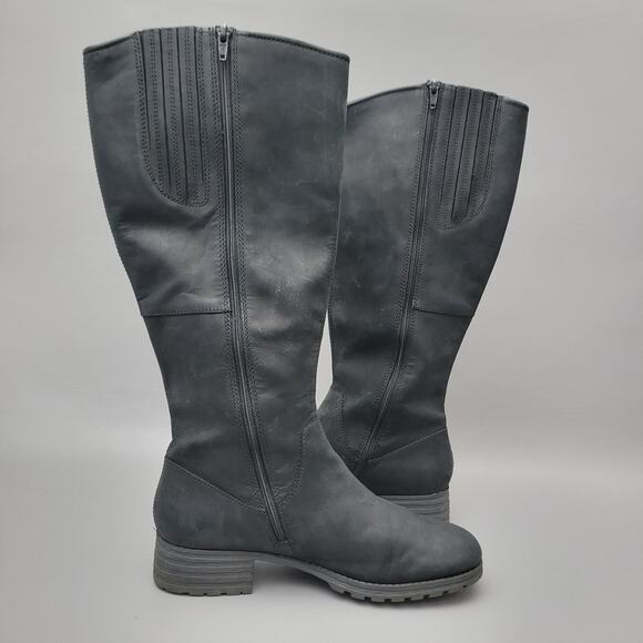 Clarks Marana Trudy Womens Knee High Boot Leather Size 9 Side Zip Stretch Calf - Picture 4 of 15